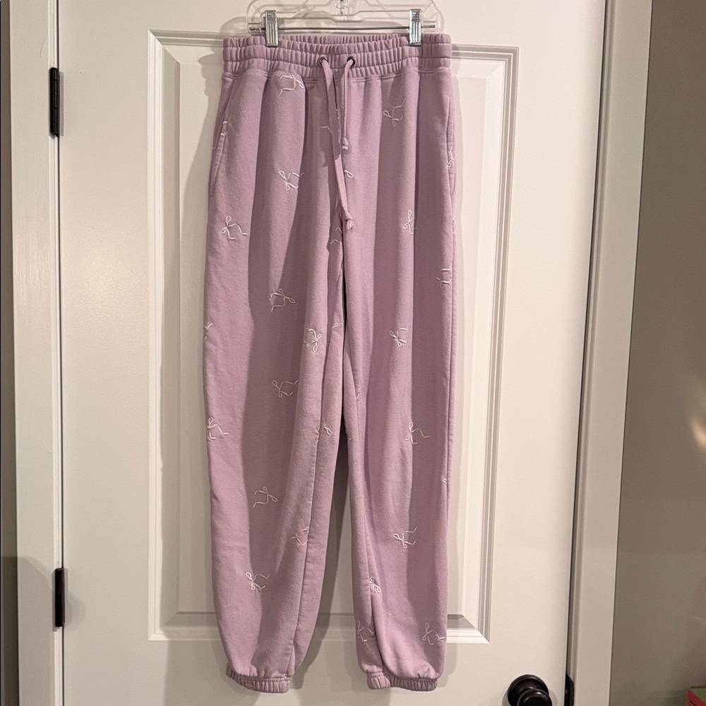PINK ROSE Bow Joggers